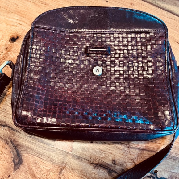 RARE Vintage FENDI ITALY intrecciato brown Leather Crossbody 60's shoulder bag - Picture 10 of 16